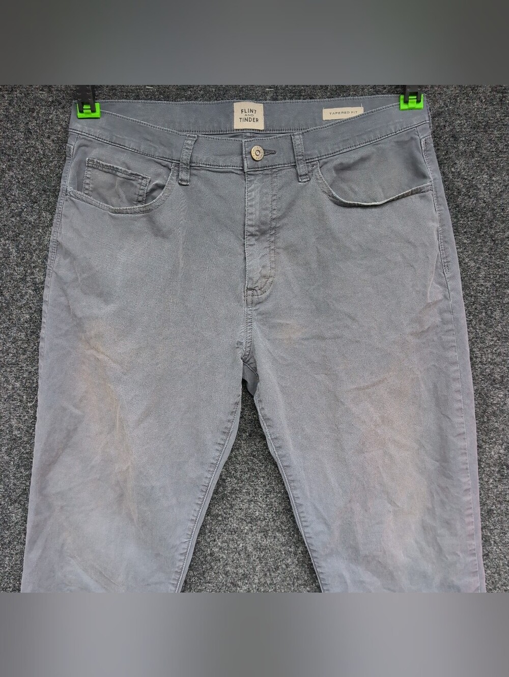 Flint And Tinder Pants Mens 33x32 Gray 365 5 Pocket Tapered Twill Stretch Chino